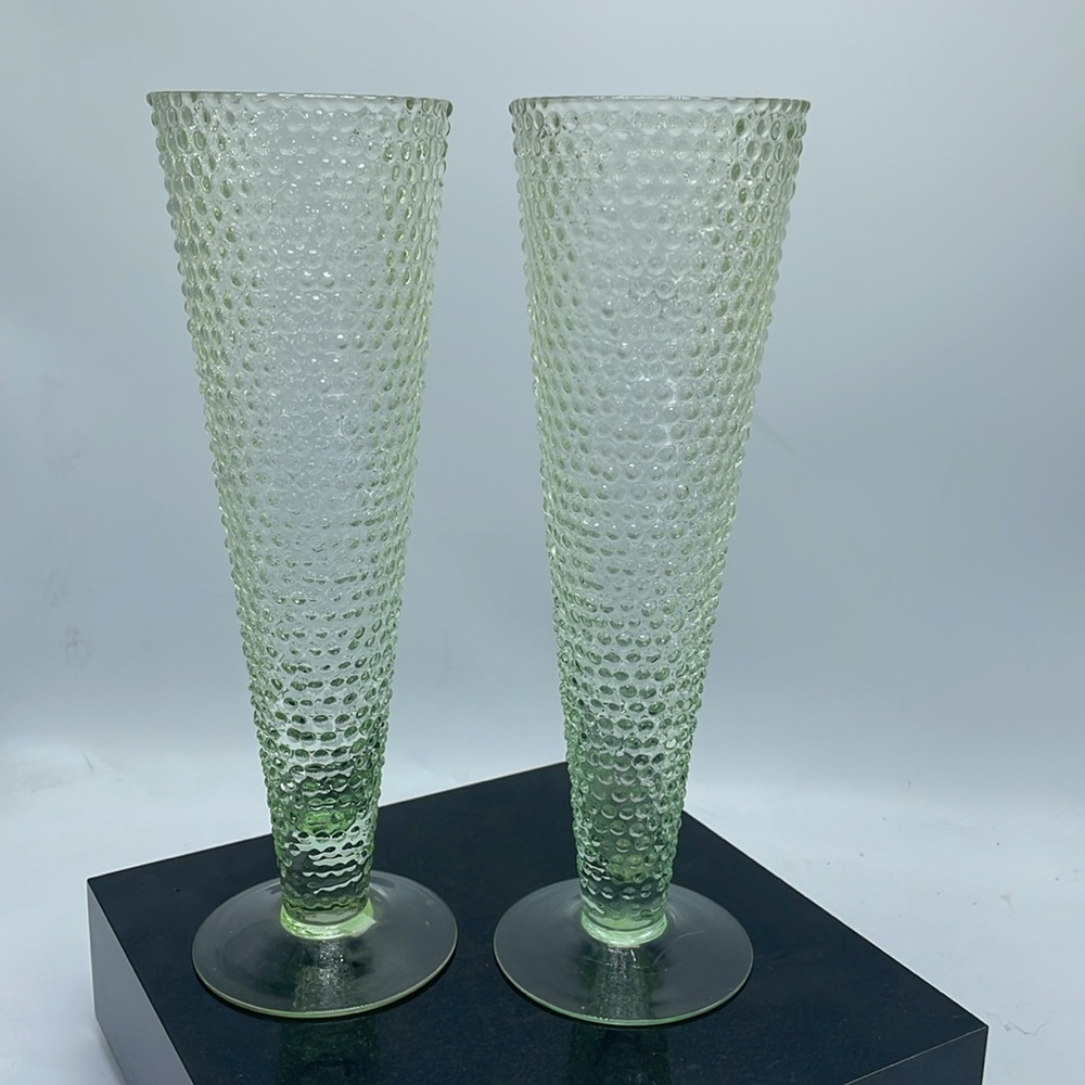 Elements hobnail set of 2 vases